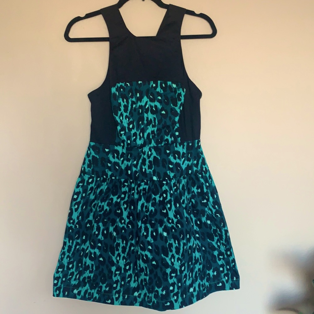 French Connection S 6 super fun dress black& green